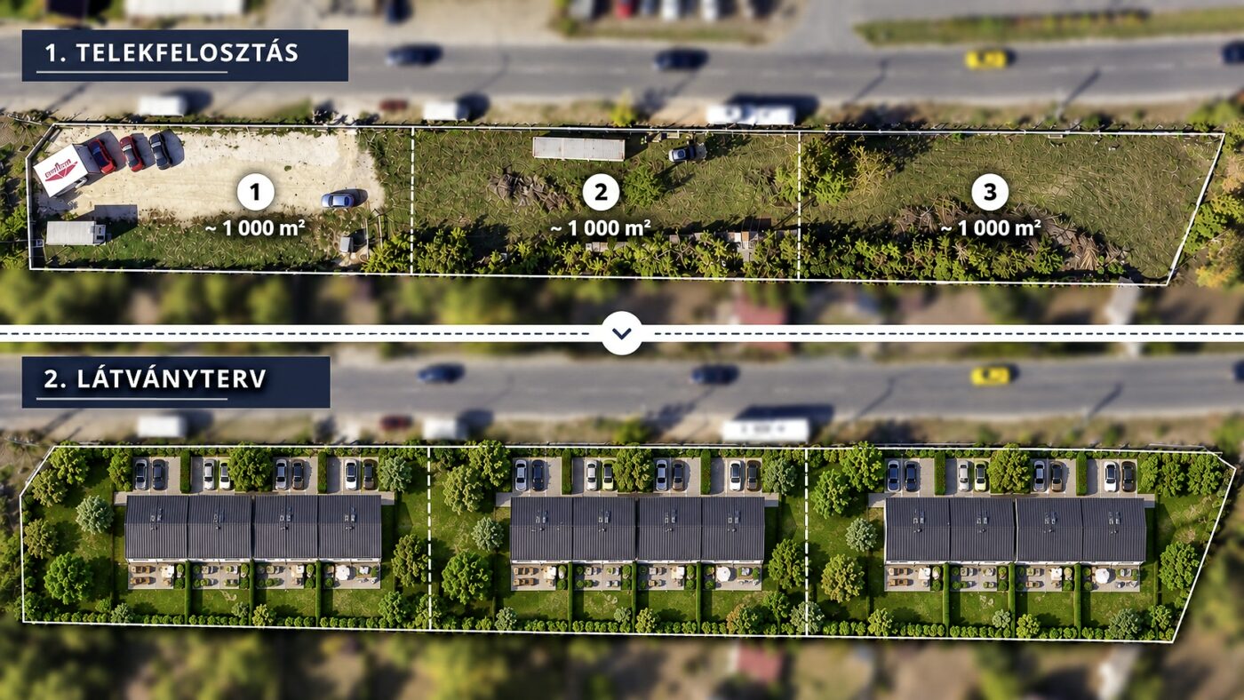 Építési telkek Gödön – 1.000+ m² / max.:4 lakóegység / telek — 3